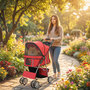 Voir la diapositive 6 : PAWHUT Poussette buggy pliable pour chiens tissu 600D Oxford imperméable 4 roues gris clair