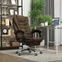 Voir la diapositive 2 : HOMCOM Fauteuil de bureau manager grand confort repose-pied dossier inclinable accoudoirs rembourrés lin beige