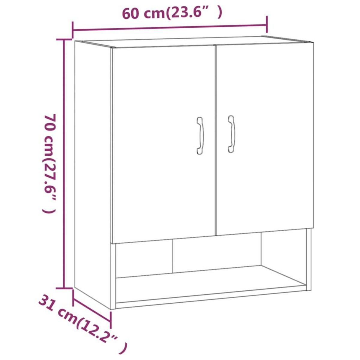 VIDAXL Armoire murale Chene sonoma 60x31x70 cm Bois d'ingenierie