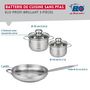Voir la diapositive 2 : ELO Ensemble de 1 Poêle de cuisson 32 cm et 2 faitouts 14 et 16 cm Elo Profi Brillant