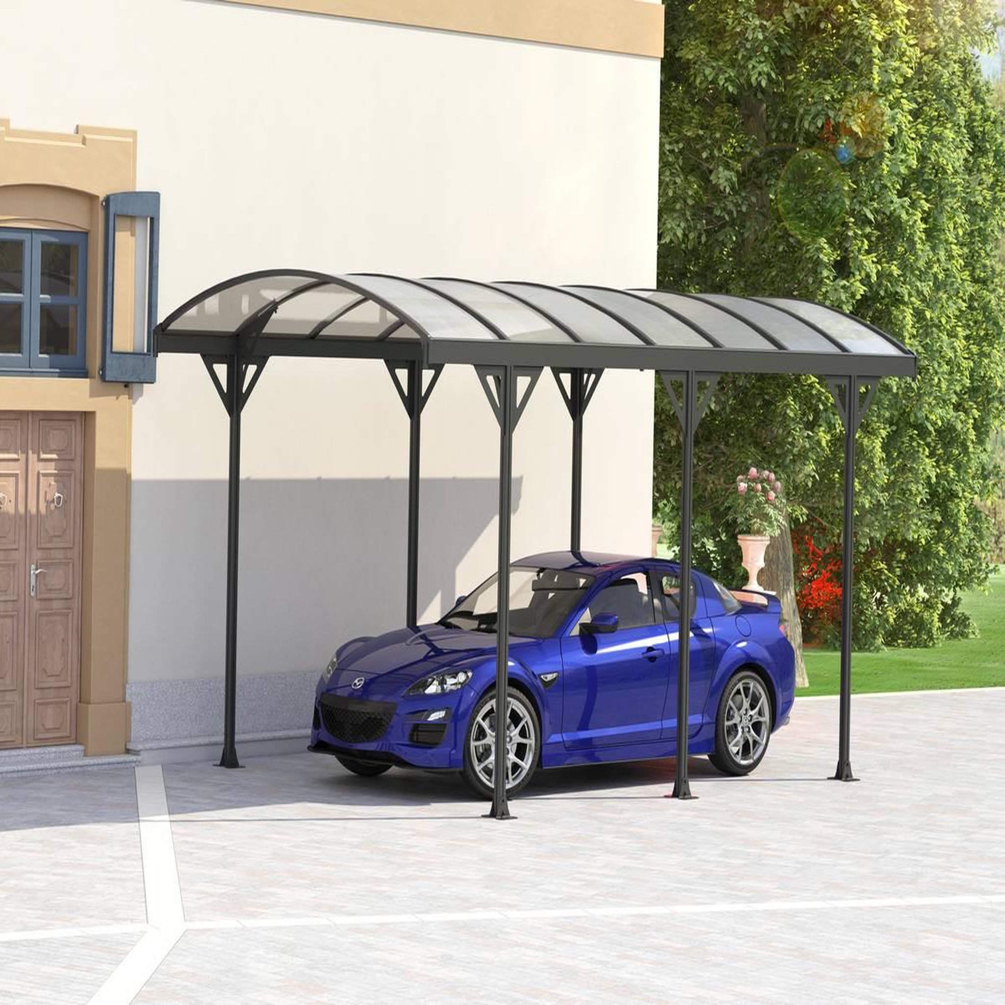 Voir la diapositive 2 : Habitat et Jardin Carport voiture  protector  - 15m² - 5.05 x 3 x 2,3 m