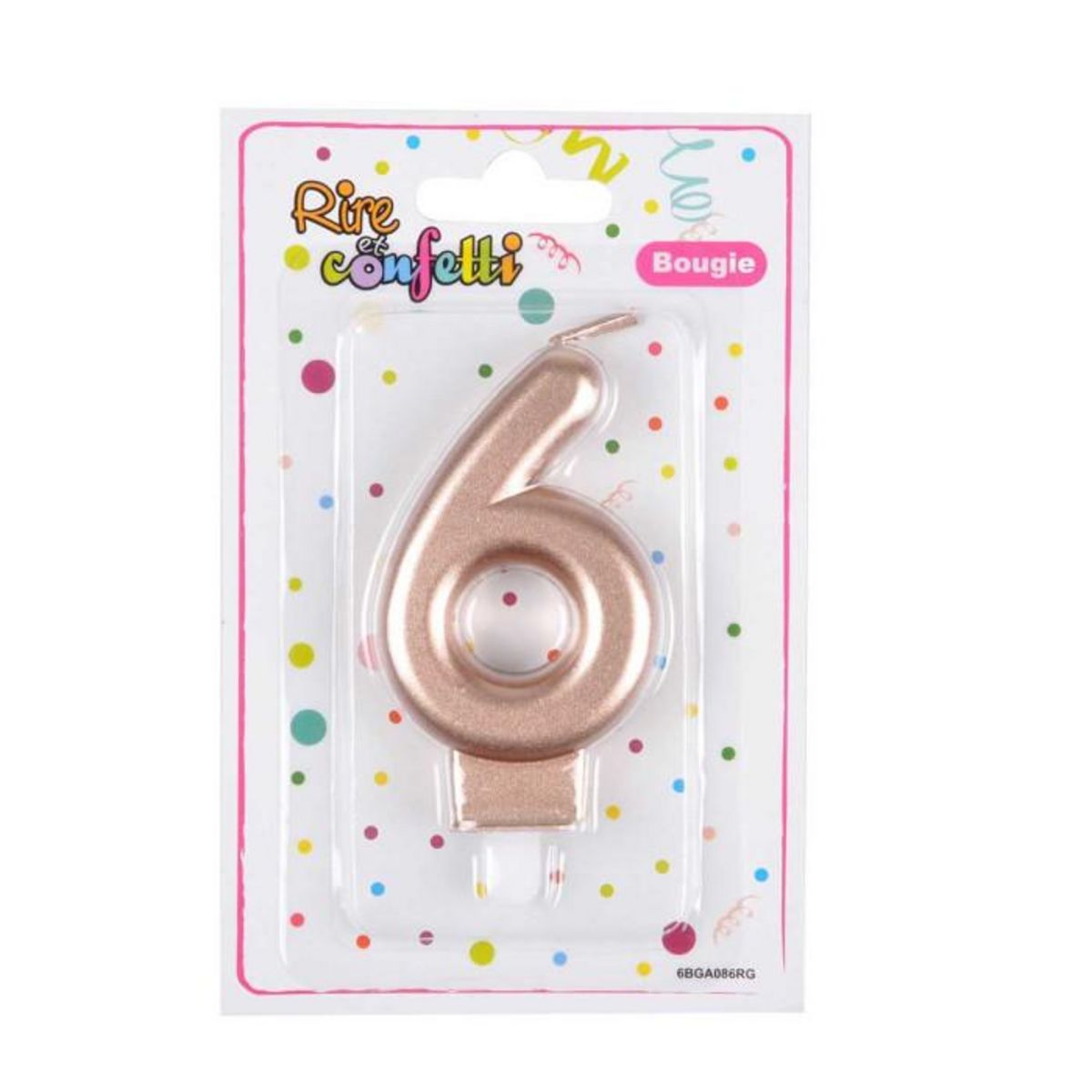Paris Prix Bougie d'Anniversaire  Chiffre 6  7cm Rose Gold