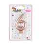 Voir la diapositive 2 : Paris Prix Bougie d'Anniversaire  Chiffre 6  7cm Rose Gold