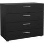 Voir la diapositive 1 : MARKET24 Commode - 4 tiroirs - Noir - L80,2 x P40,25 x H68,1 cm