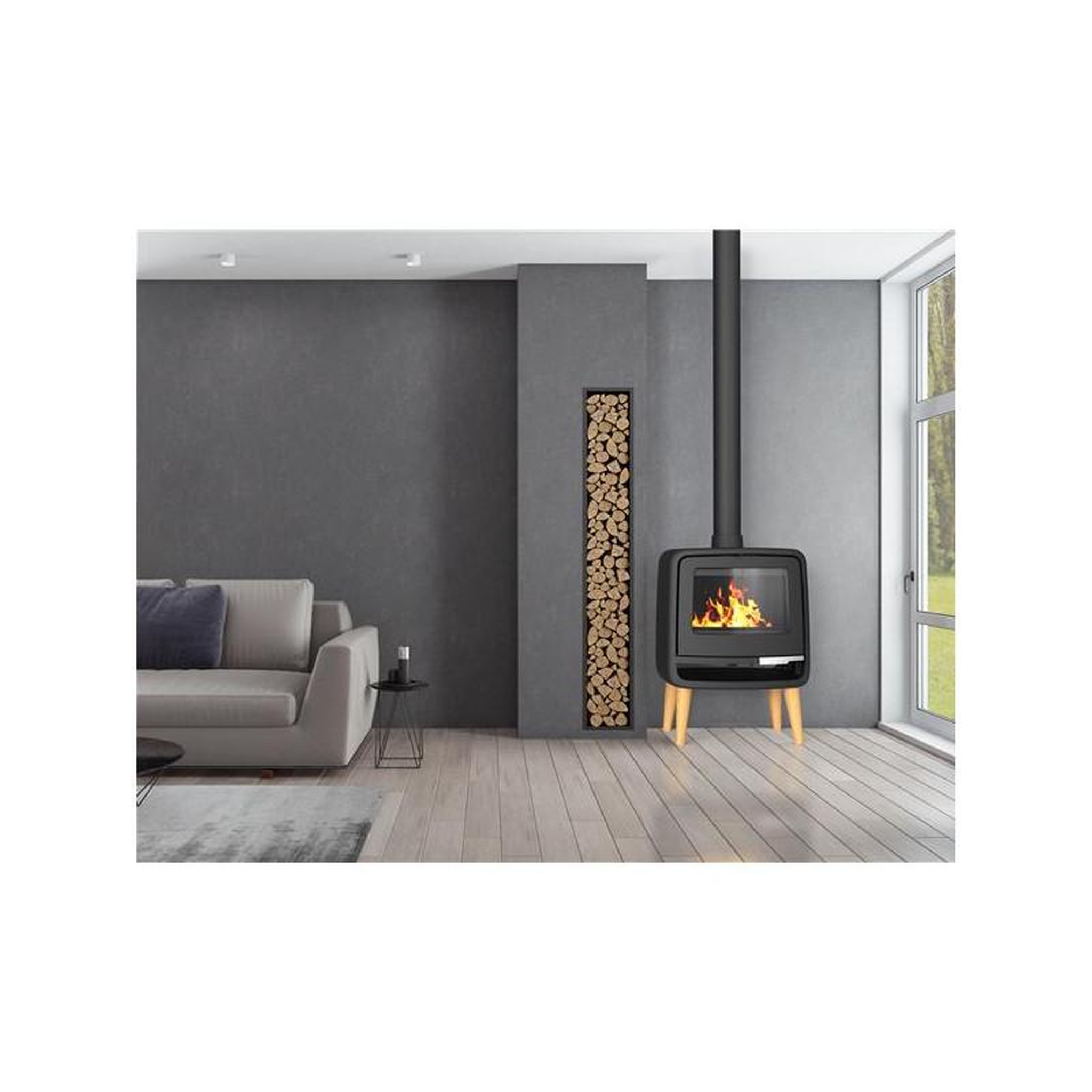 Voir la diapositive 5 : Supra Poêle à bois fonte 10kw noir - fr9016130b