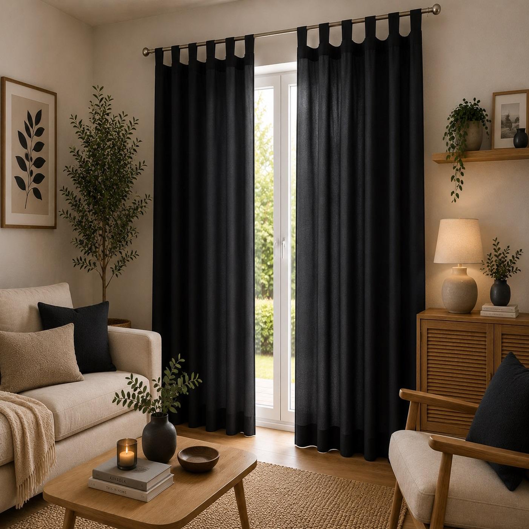Voir la diapositive 2 : Eden 1 rideau a passants uni modele essentiel