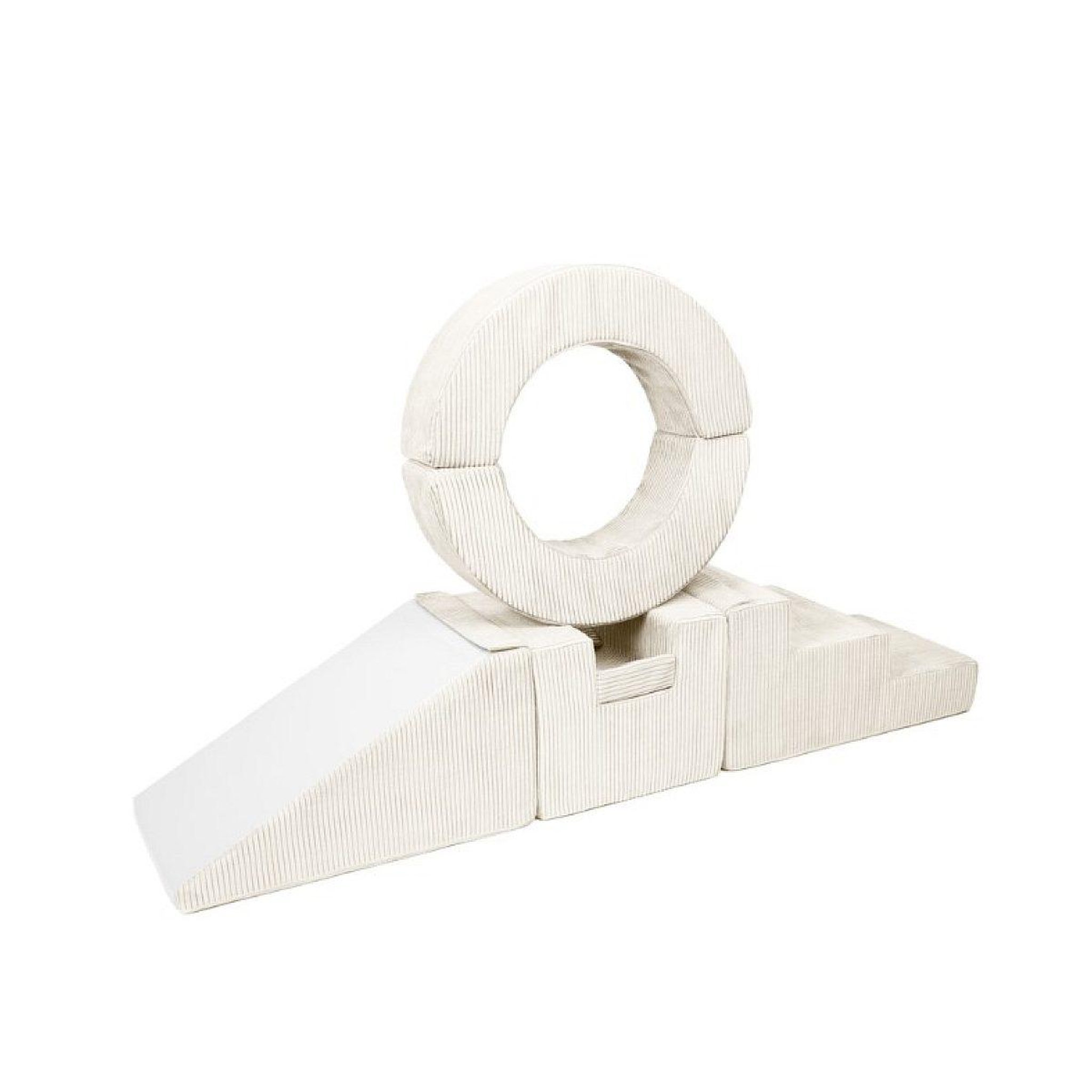 VELINDA Ensemble de 7 blocs cerceau crème velours côtelé