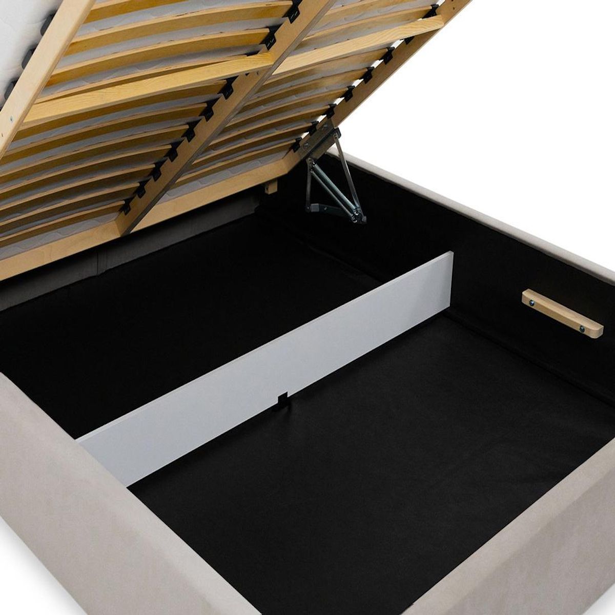 BEST MOBILIER John - lit coffre - 180x200 cm - en velours - sommier inclus