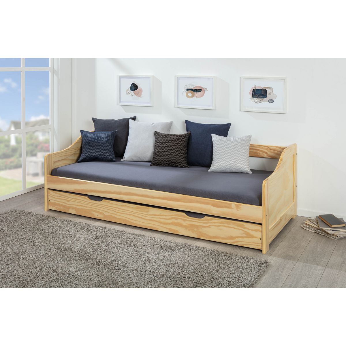 Lit banquette gigogne 90x190cm ANDREA