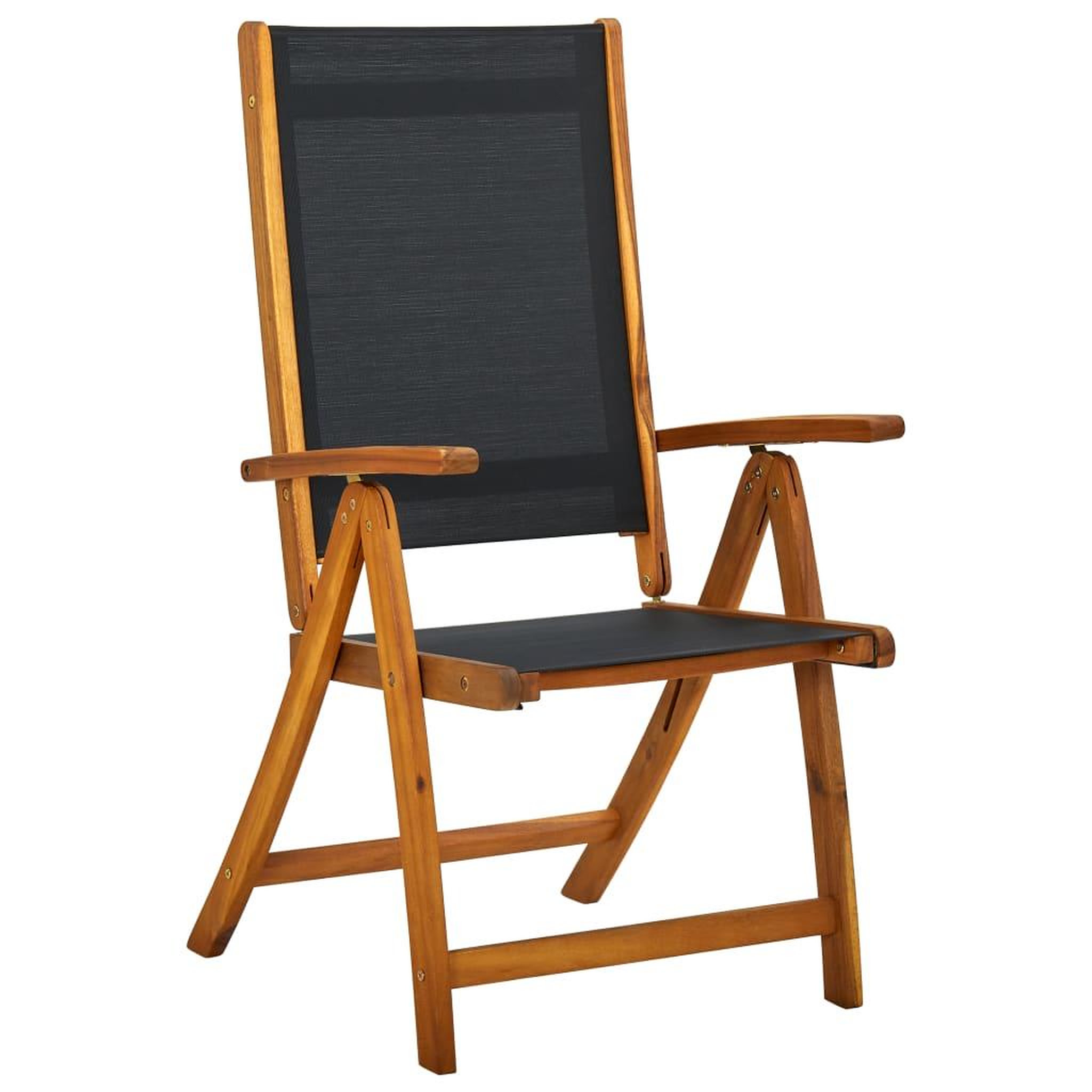 Voir la diapositive 2 : VIDAXL Chaises de jardin pliantes lot de 8 acacia massif et textilene