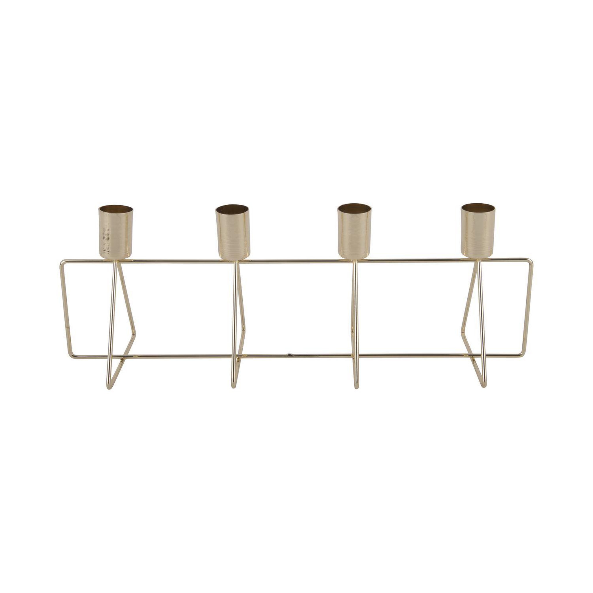 PRESENT TIME Bougeoir design métal row. Coloris disponibles : Blanc