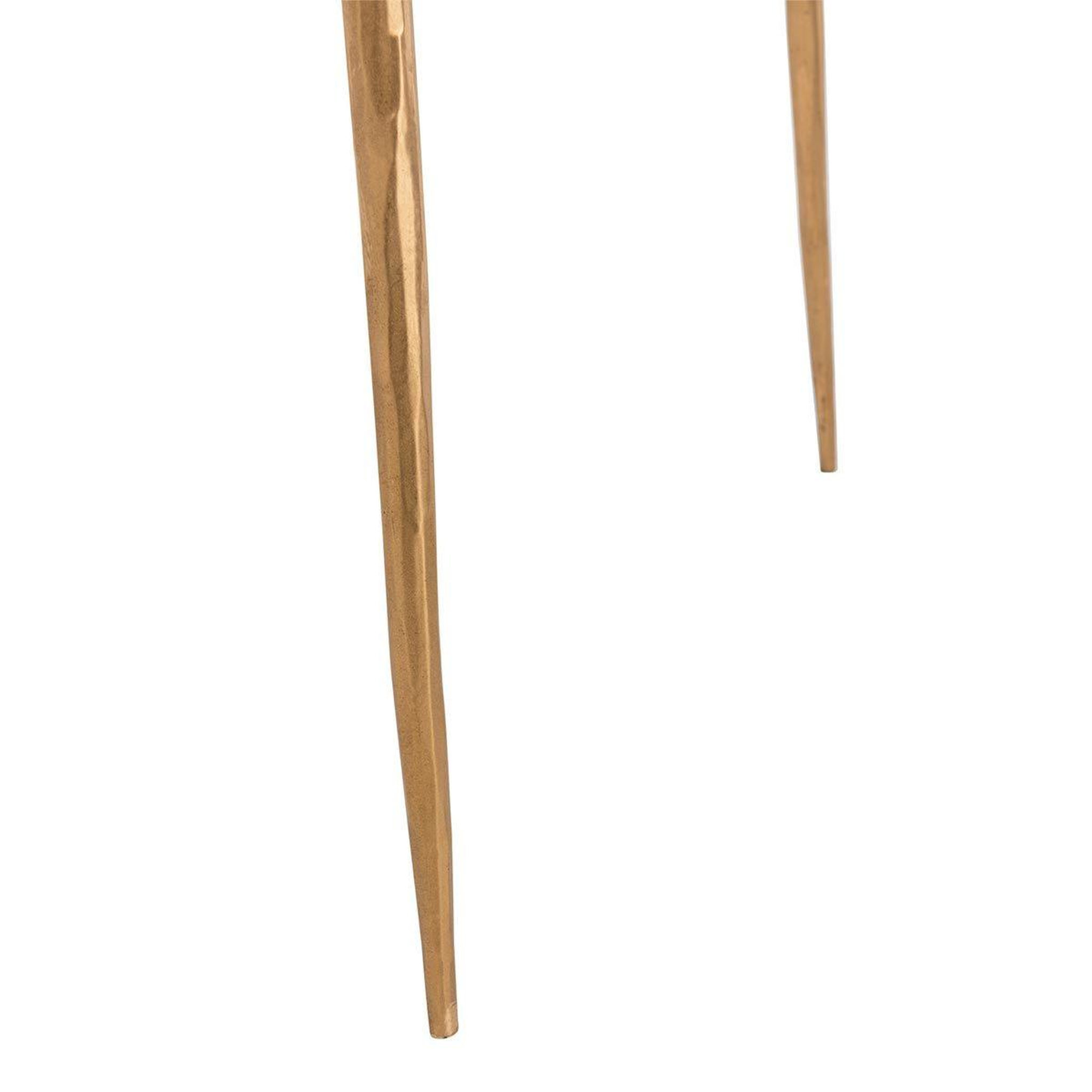 Voir la diapositive 4 : J-LINE Lot de 2 tables gigognes  lolita  56cm or & blanc