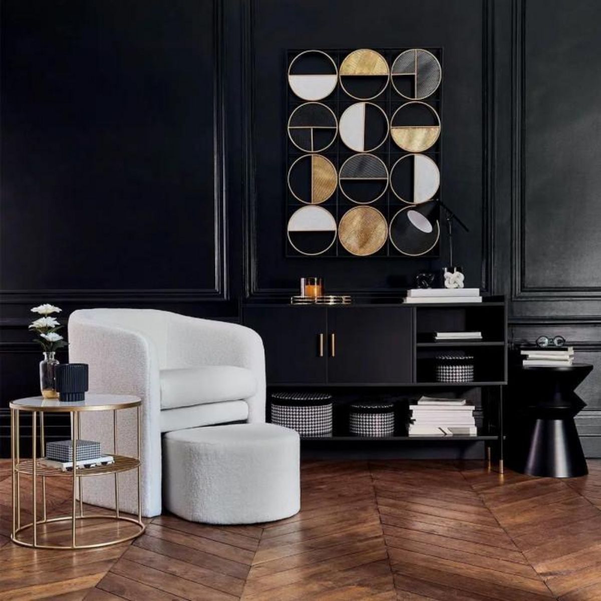 ATMOSPHERA Buffet 2 Portes & 2 Niches  Tedy  120cm Noir