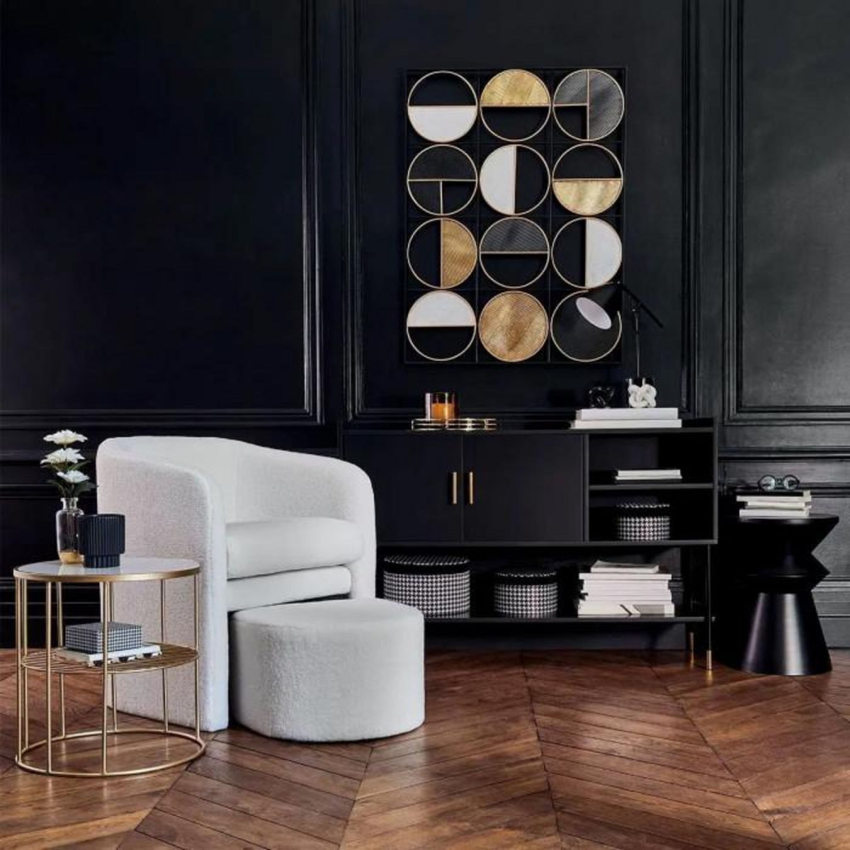 ATMOSPHERA Buffet 2 Portes & 2 Niches  Tedy  120cm Noir