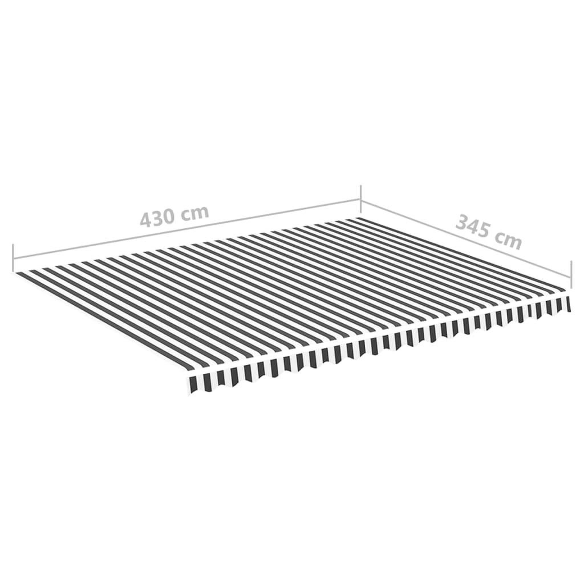Voir la diapositive 6 : VIDAXL Tissu de remplacement pour auvent Anthracite et blanc 4,5x3,5 m