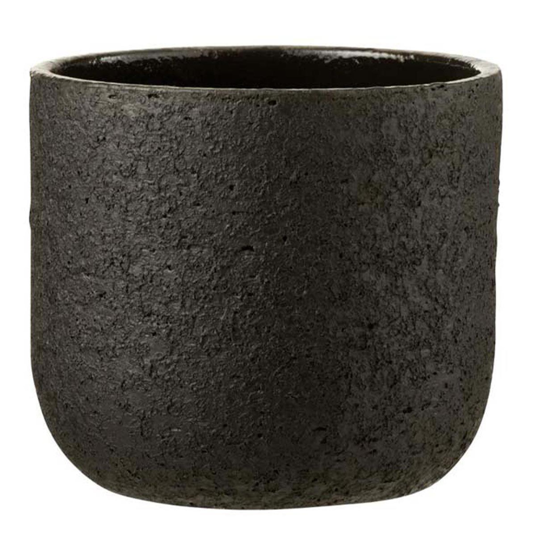 J-LINE Cache-Pot Design  Rugueux  22cm Noir