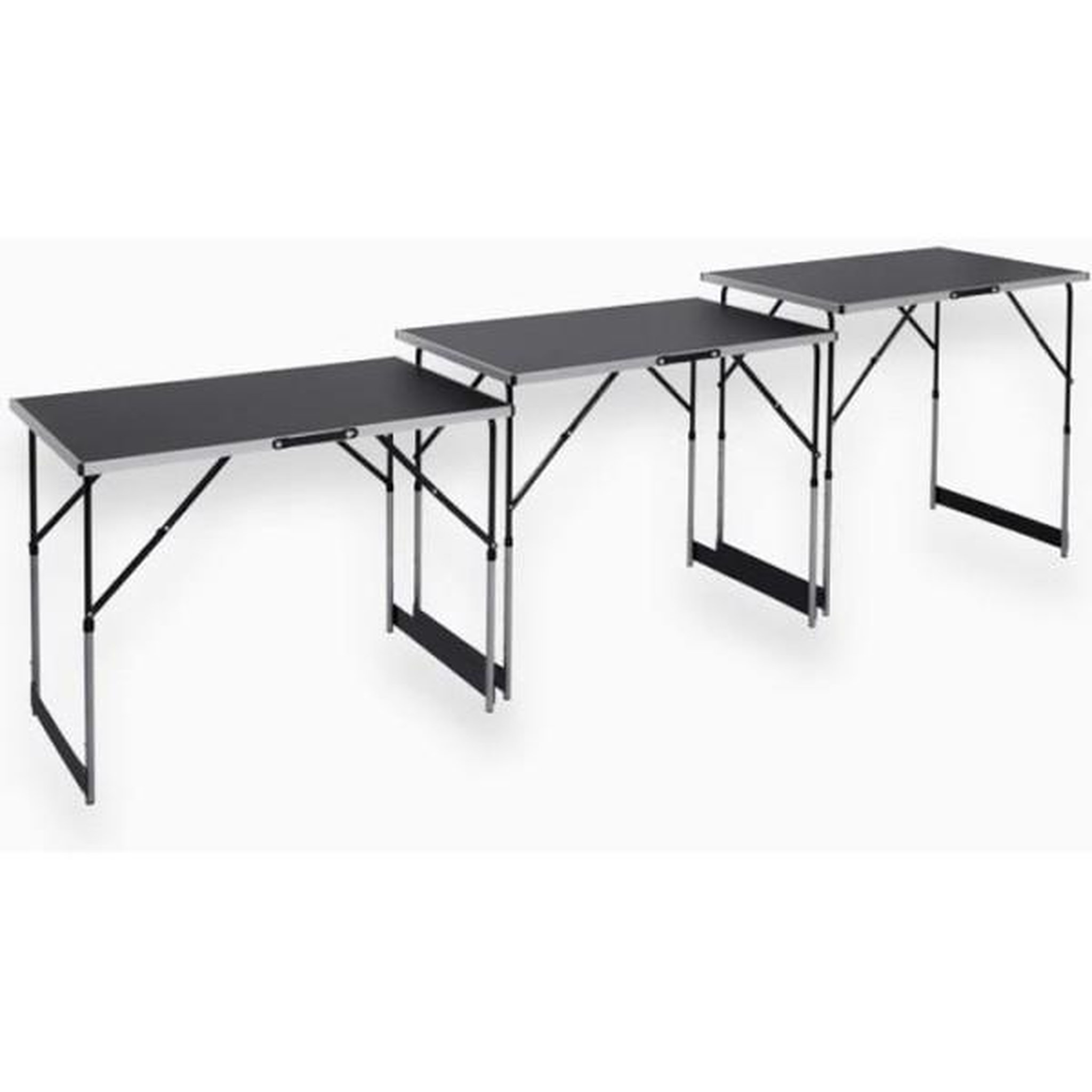 MEISTER Lot de 3 tables a tapisser - MEISTER - Tables multifonctions - En aluminium - Hauteur réglable