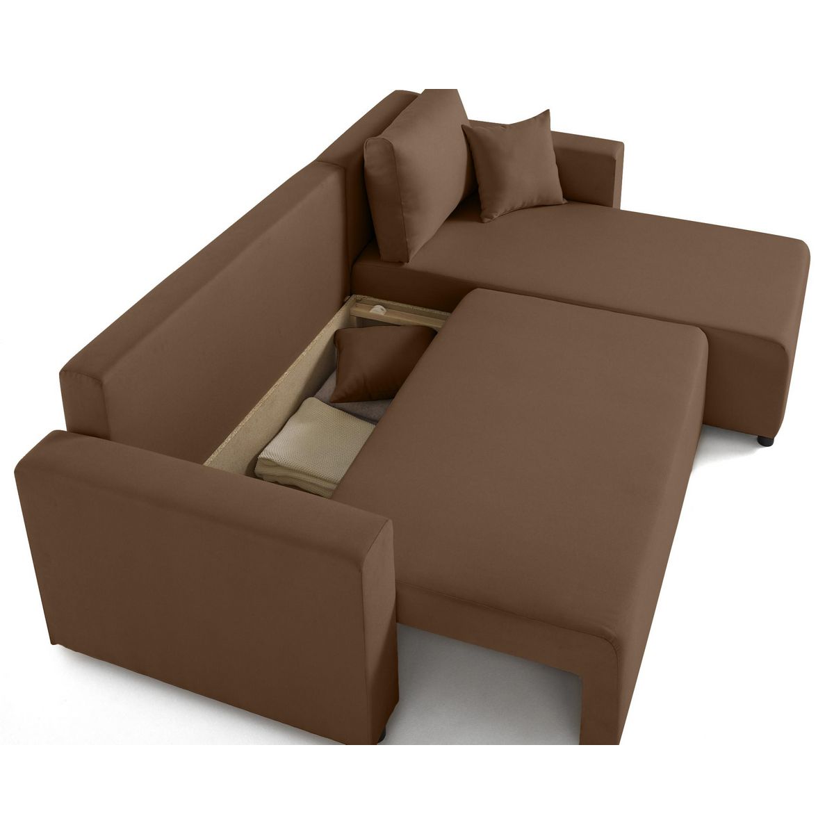 BEST MOBILIER Regala - canapé d'angle réversible - 4 places - convertible avec coffre - en tissu