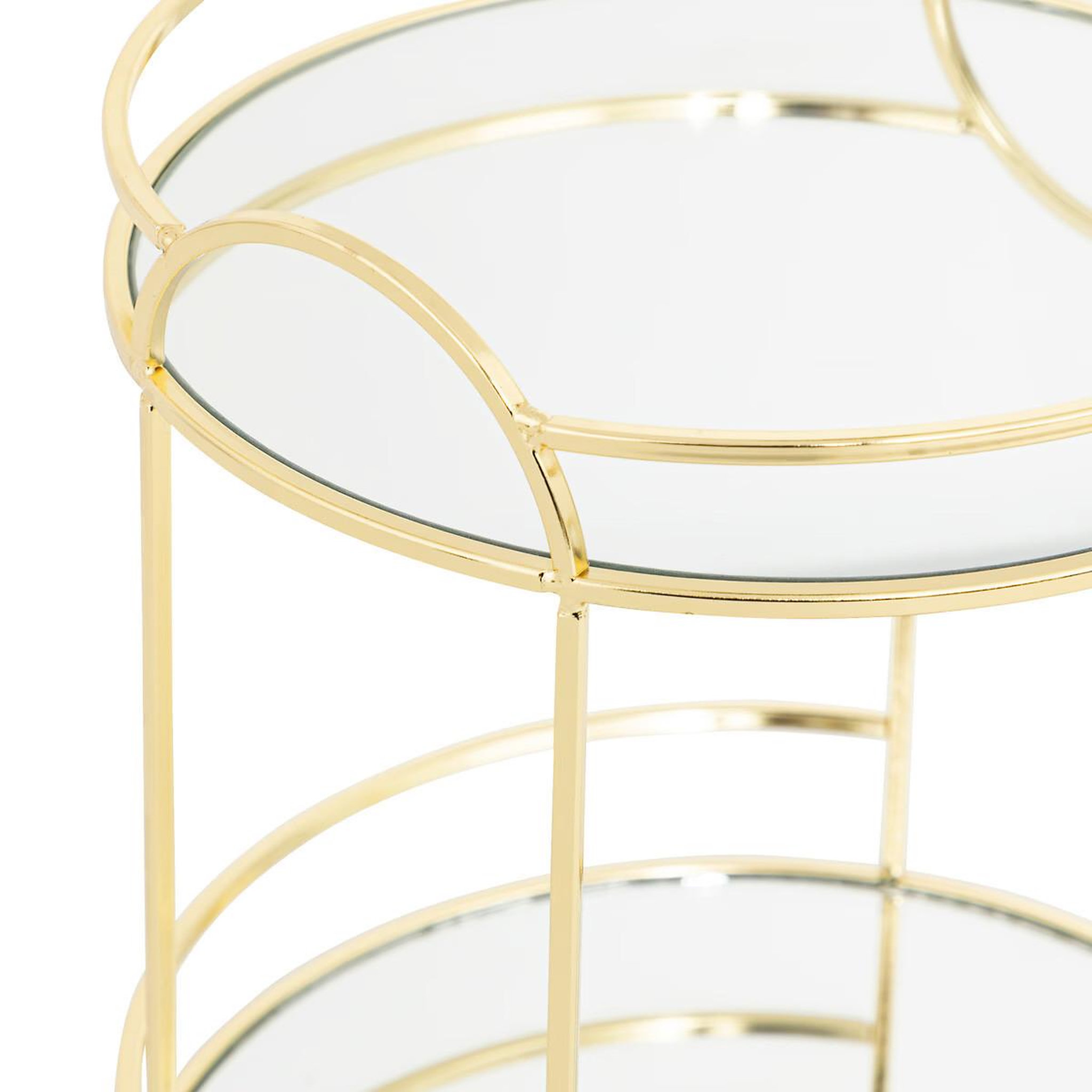 Voir la diapositive 2 : ATMOSPHERA Plateau déco miroir 2 étages  feel  24cm or