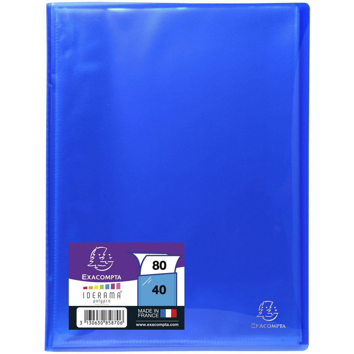 EXACOMPTA Porte vues A4 polypro 80 vues Iderama coloris aléatoire