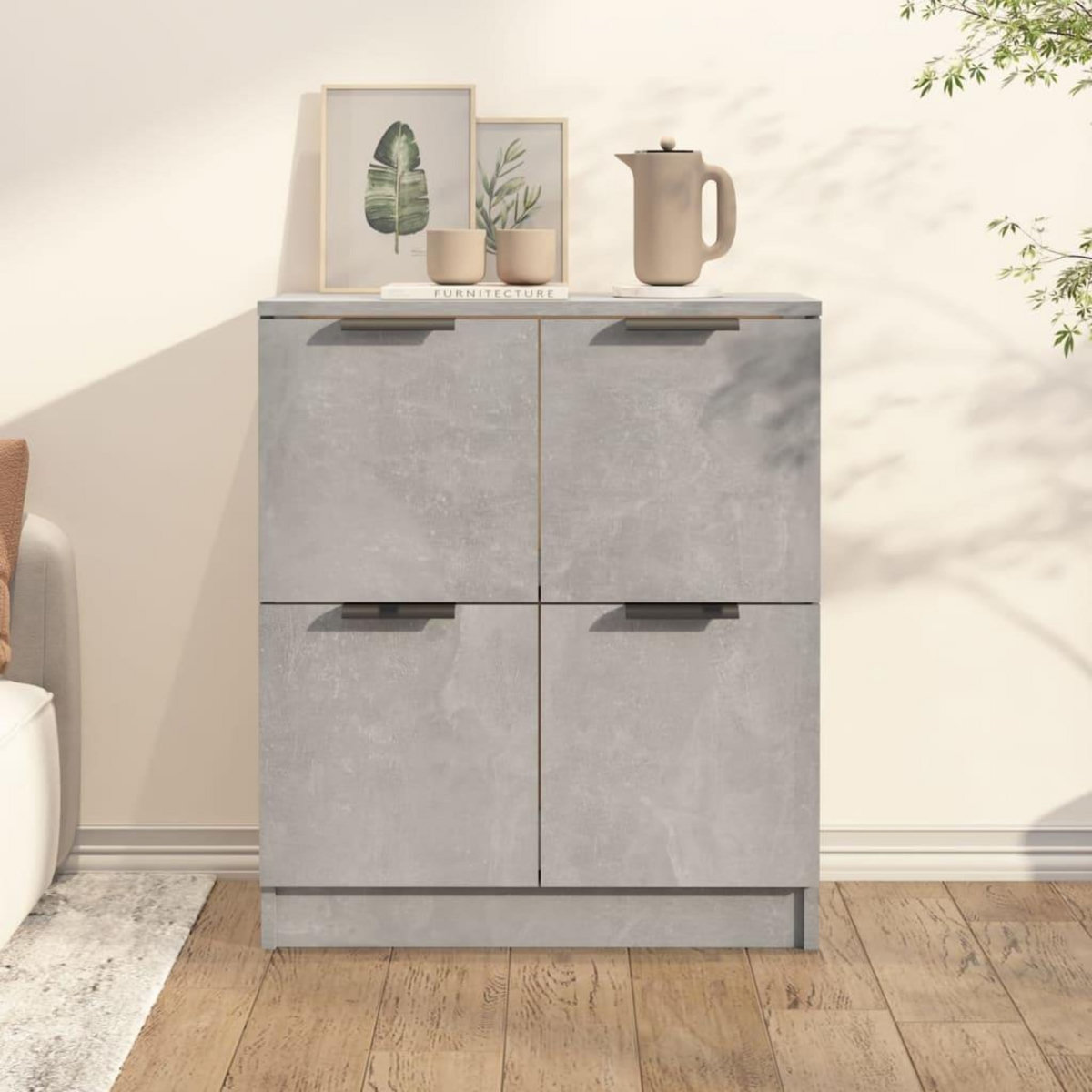 VIDAXL Buffet Gris beton 60x30x70 cm Bois d'ingenierie