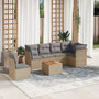 Voir la diapositive 1 : VIDAXL Salon de jardin avec coussins 7pcs melange beige resine tressee