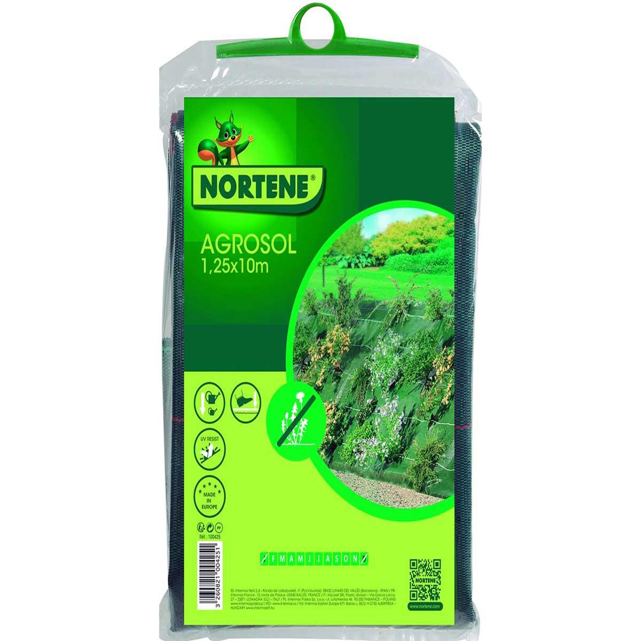 Nortene Toile de paillage 120 g/m² AGROSOL - Vert - 1,25 x 10 m plié
