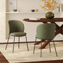 Voir la diapositive 2 : Rendez vous déco Lot de 2 chaises en tissu vert kaki, pieds métal noir-Bulle