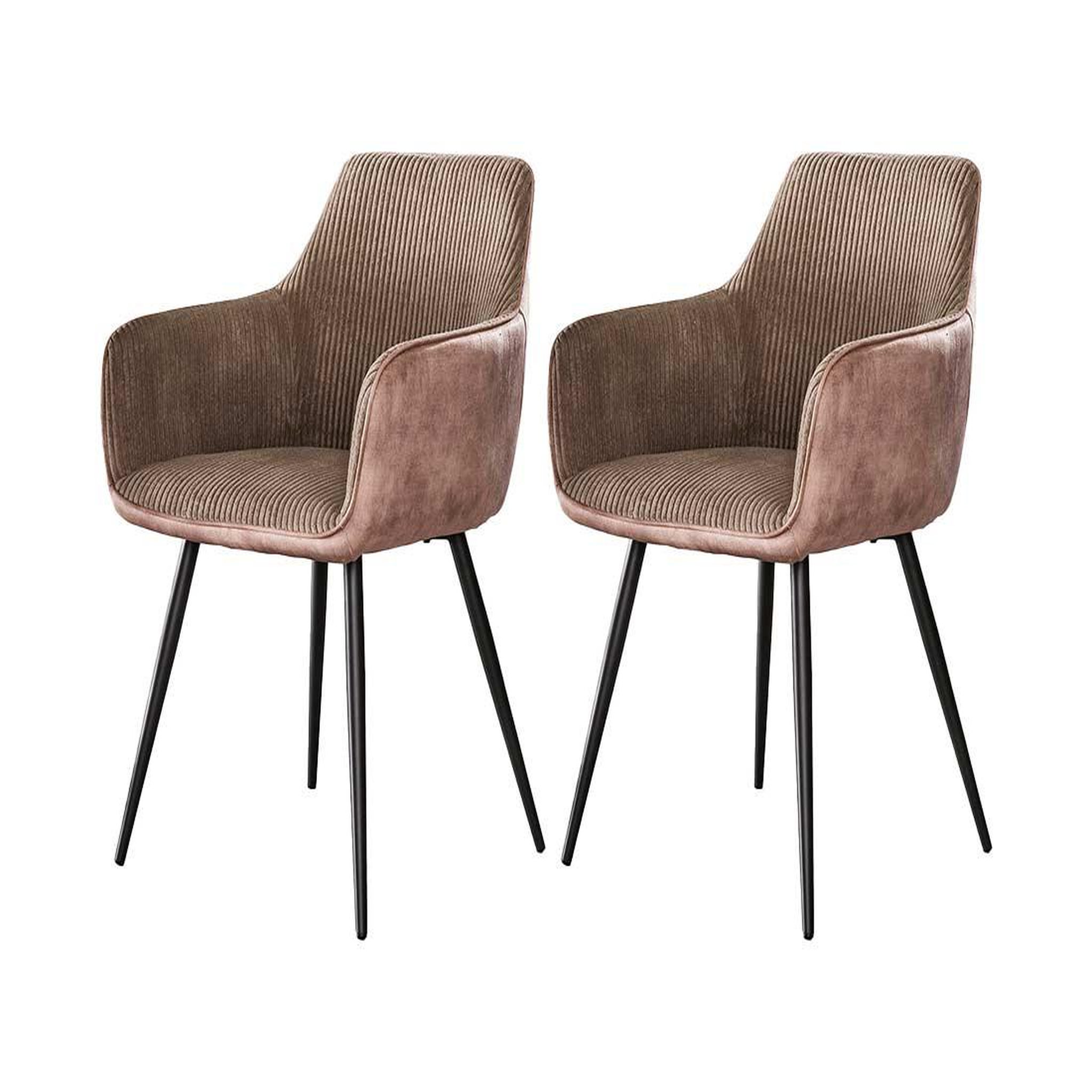 Voir la diapositive 1 : LISA DESIGN Lormi - lot de 2 fauteuils - en velours côtelé et velours - taupe
