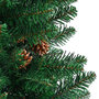 Voir la diapositive 5 : VIDAXL Sapin de Noël mince avec bois veritable et cones vert 210cm PVC