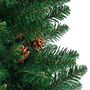 Voir la diapositive 5 : VIDAXL Sapin de Noël mince avec bois veritable et cones vert 210cm PVC