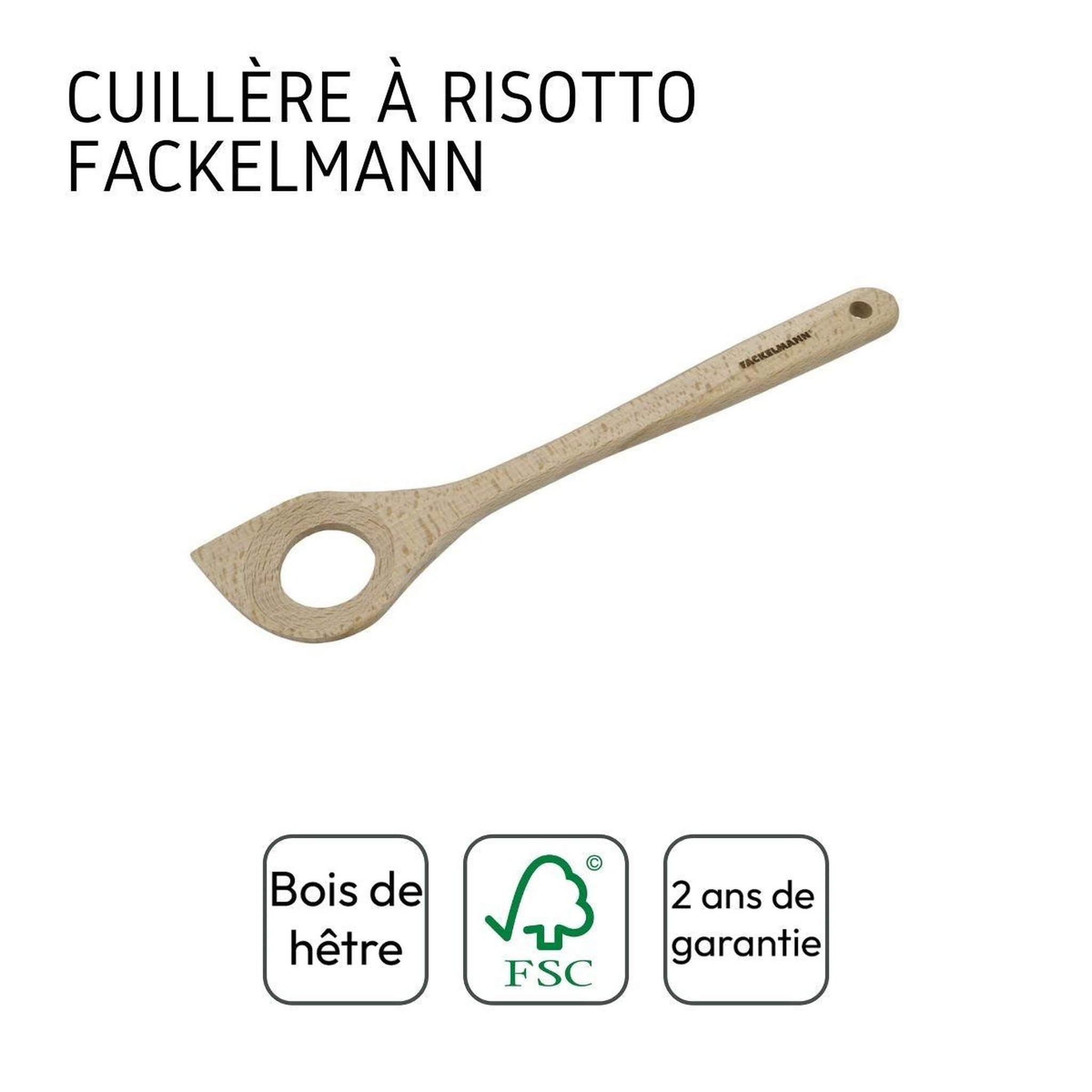 Voir la diapositive 4 : Fackelmann Ensemble de 2 cuillères de cuisine à risotto en bois fsc fackelmann