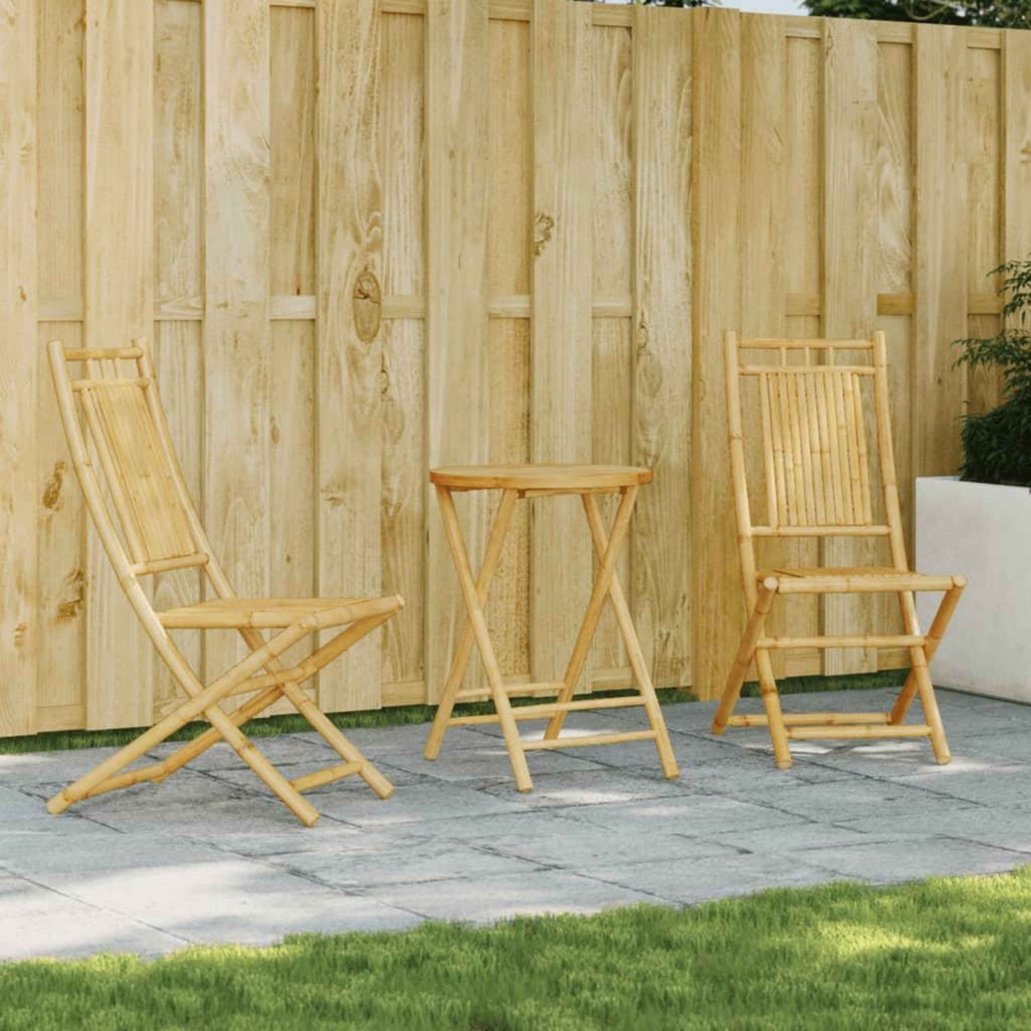 VIDAXL Ensemble de bistro 3 pcs bambou