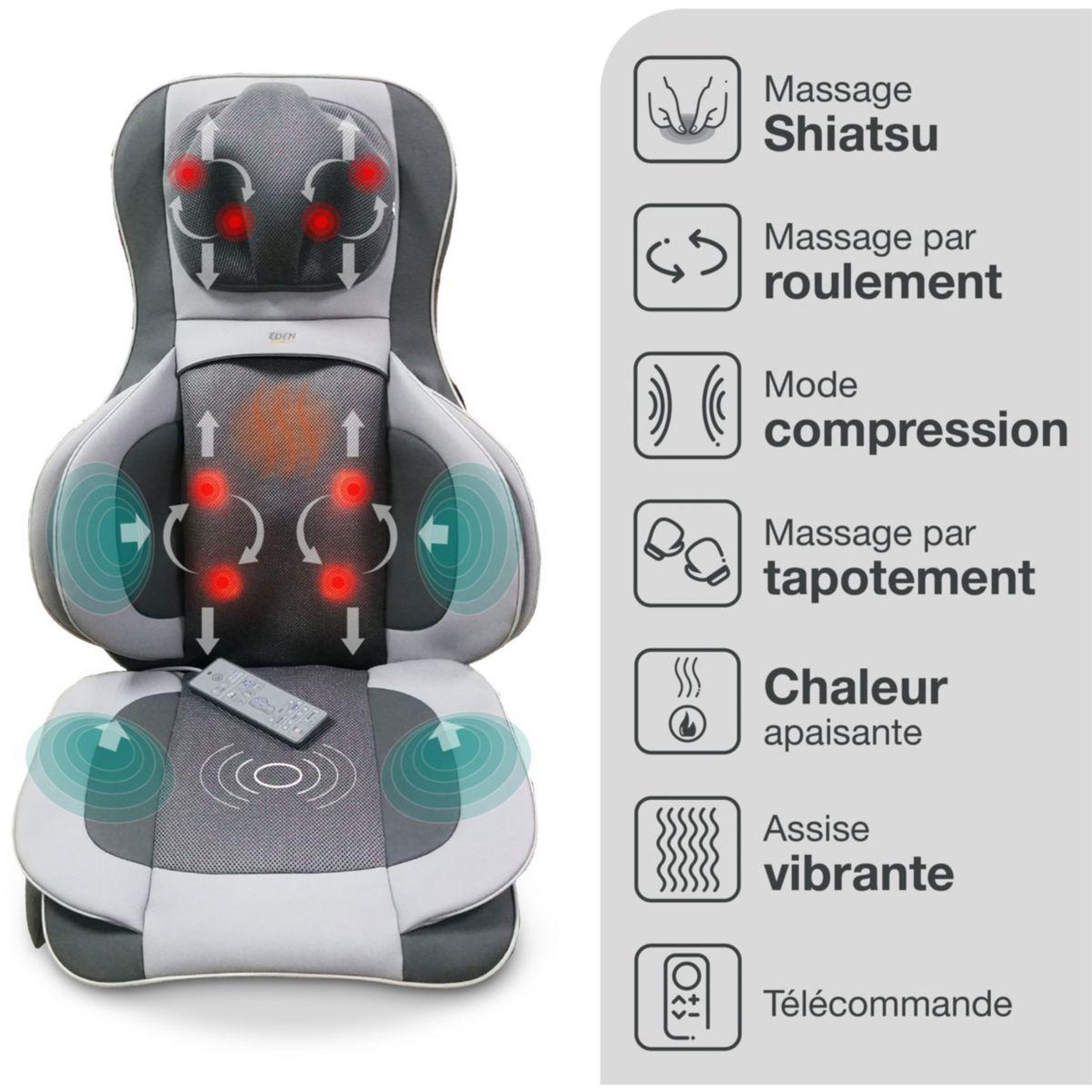 Voir la diapositive 3 : ESSENTIEL B Siège massant chauffant EDM5 Eden prestige