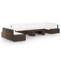 Voir la diapositive 1 : VIDAXL Salon de jardin 8 pcs avec coussins Marron Resine tressee