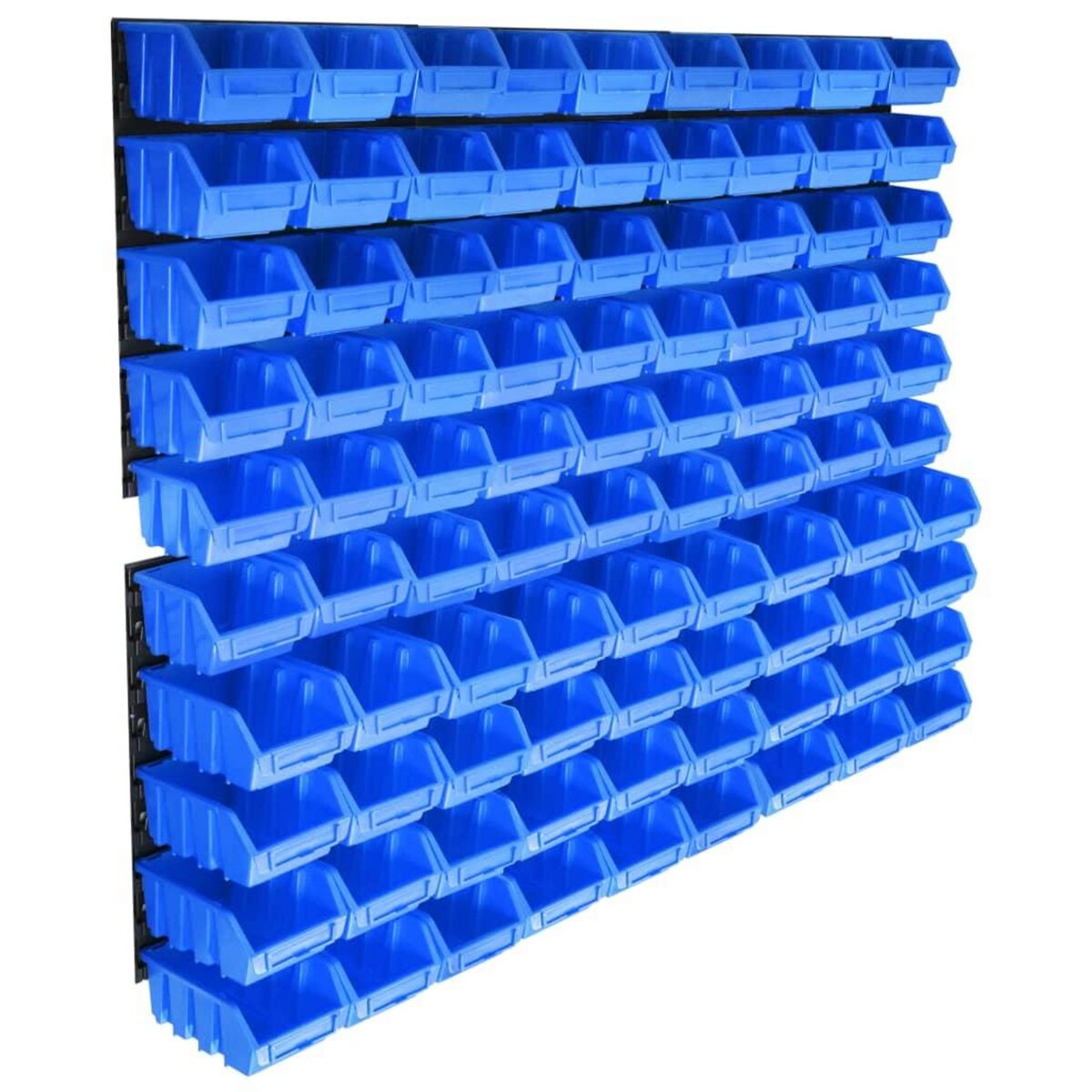 VIDAXL Kit de bacs de stockage avec panneaux muraux 96 pcs Bleu