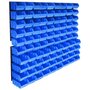 Voir la diapositive 1 : VIDAXL Kit de bacs de stockage avec panneaux muraux 96 pcs Bleu