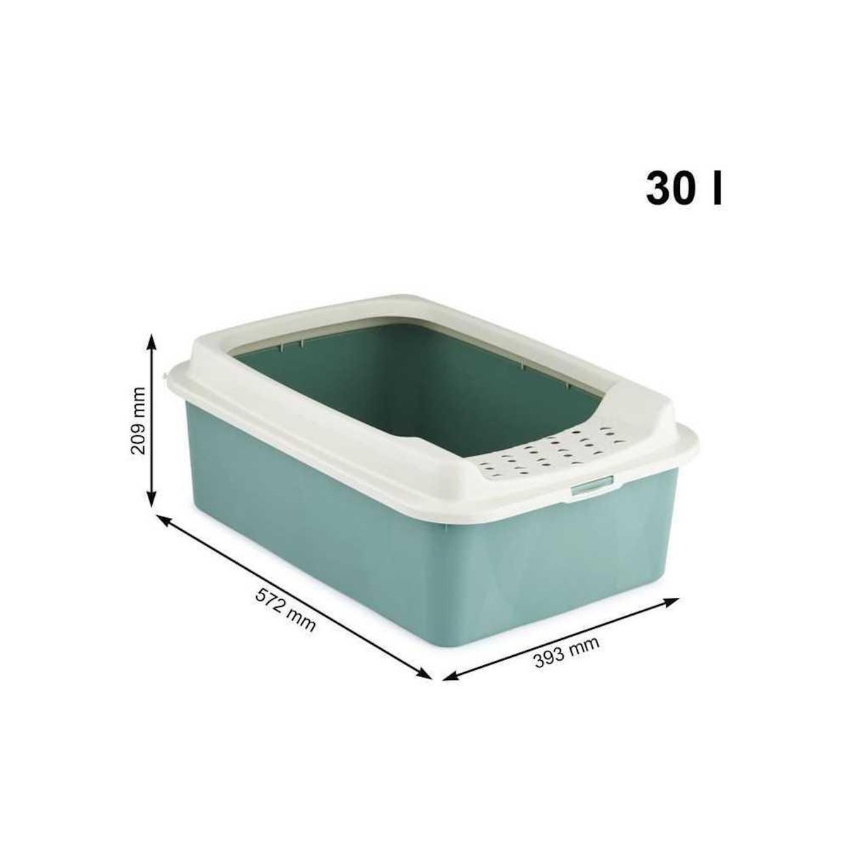 ROTHO Bac a litiere avec rebords - ROTHO MYPET - BONNIE - 57.2 x 39.3 x 20.9 cm - Vert