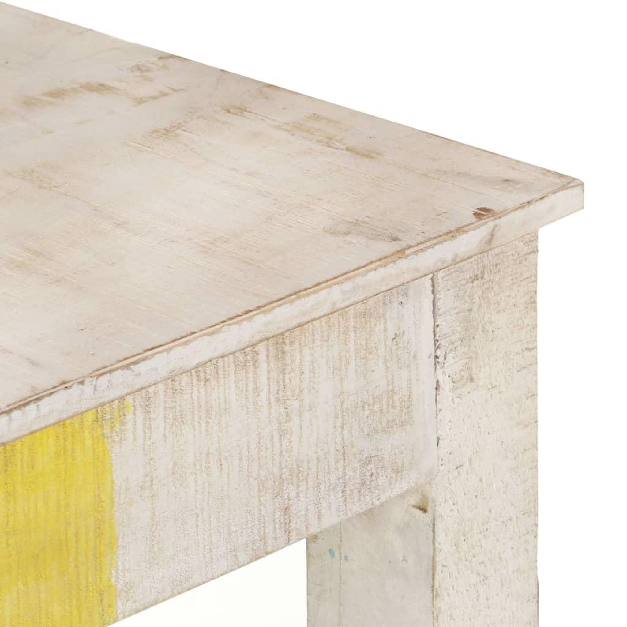 Voir la diapositive 4 : VIDAXL Table console blanc 115x35x77 cm bois de manguier brut