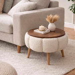 Habitat et Jardin Table d'appoint en bois  Papatya  - 45 x 45 x 44 cm - Crème