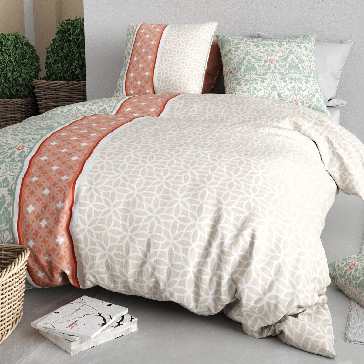 ATELIER DU COTON Parure housse de couette 100% coton 57fils prana