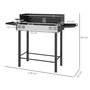 Voir la diapositive 3 : OUTSUNNY Barbecue charbon tourne broche grille - 2 tablettes latérales rabattables - acier inox noir