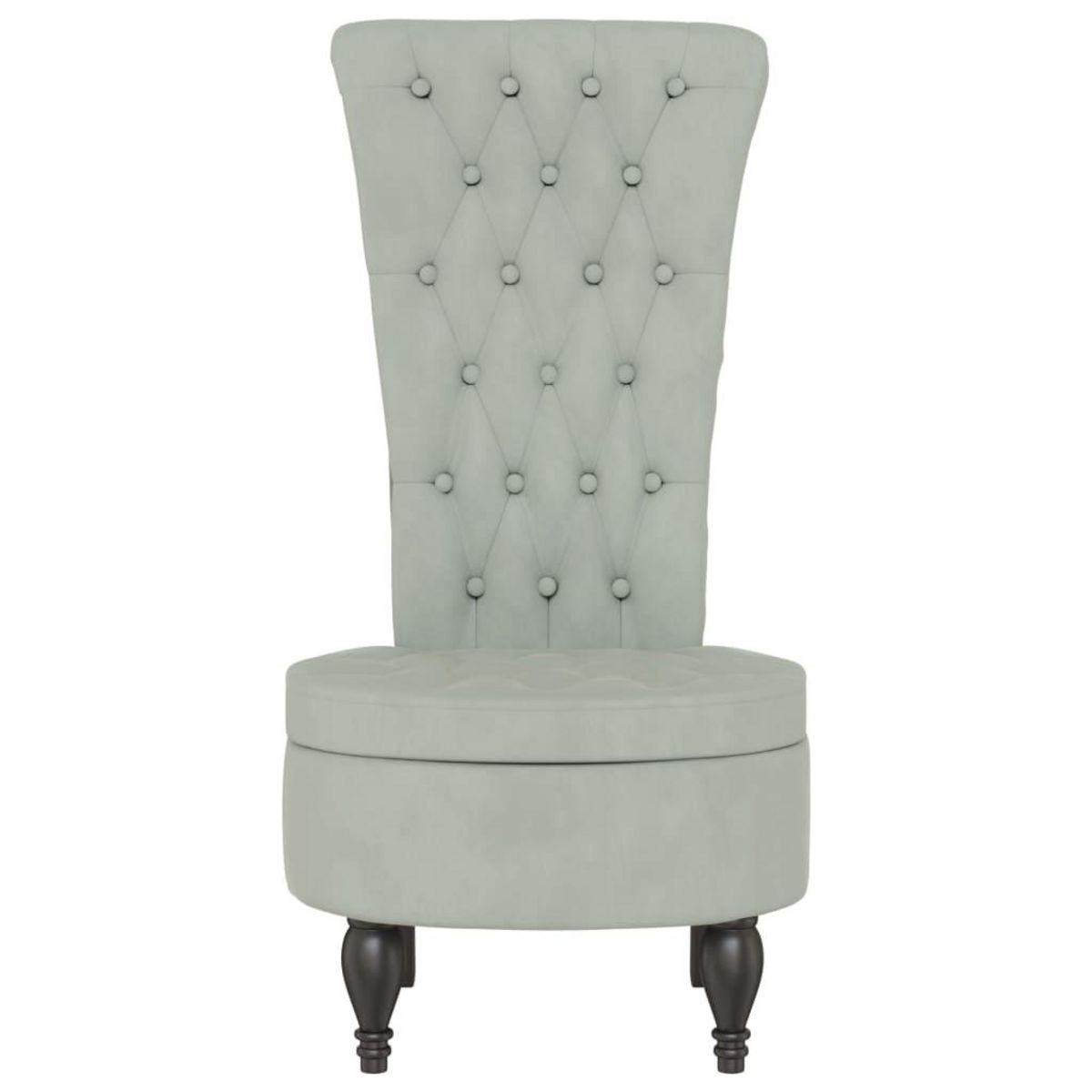 VIDAXL Chaise a dossier haut gris clair velours conception de bouton