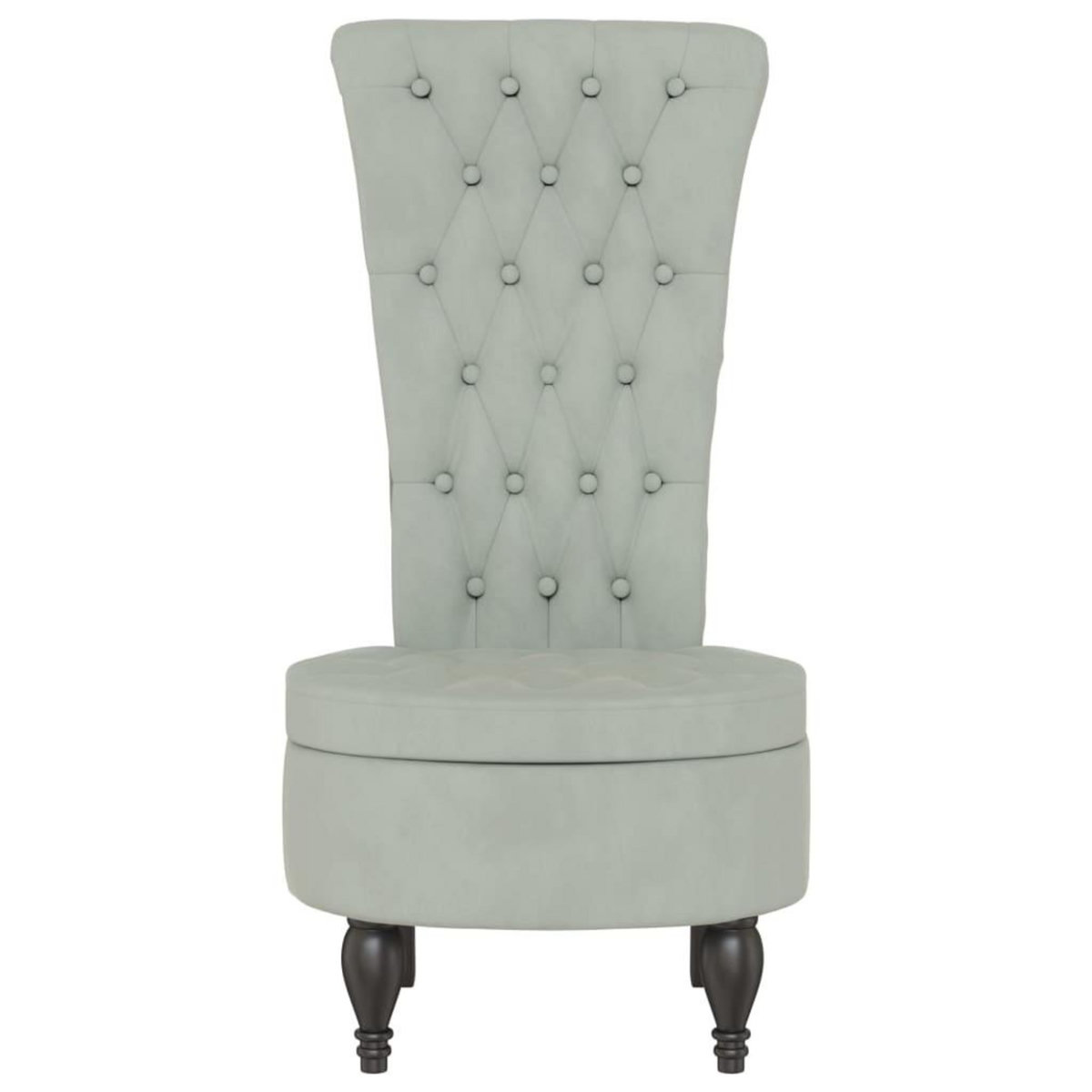 VIDAXL Chaise a dossier haut gris clair velours conception de bouton
