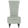Voir la diapositive 3 : VIDAXL Chaise a dossier haut gris clair velours conception de bouton