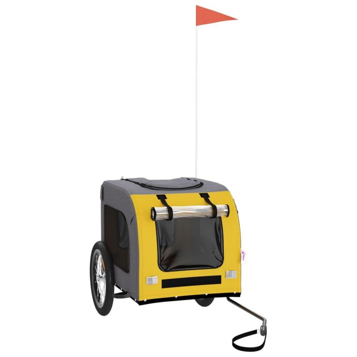 VIDAXL Remorque de velo pour animaux de compagnie jaune et gris
