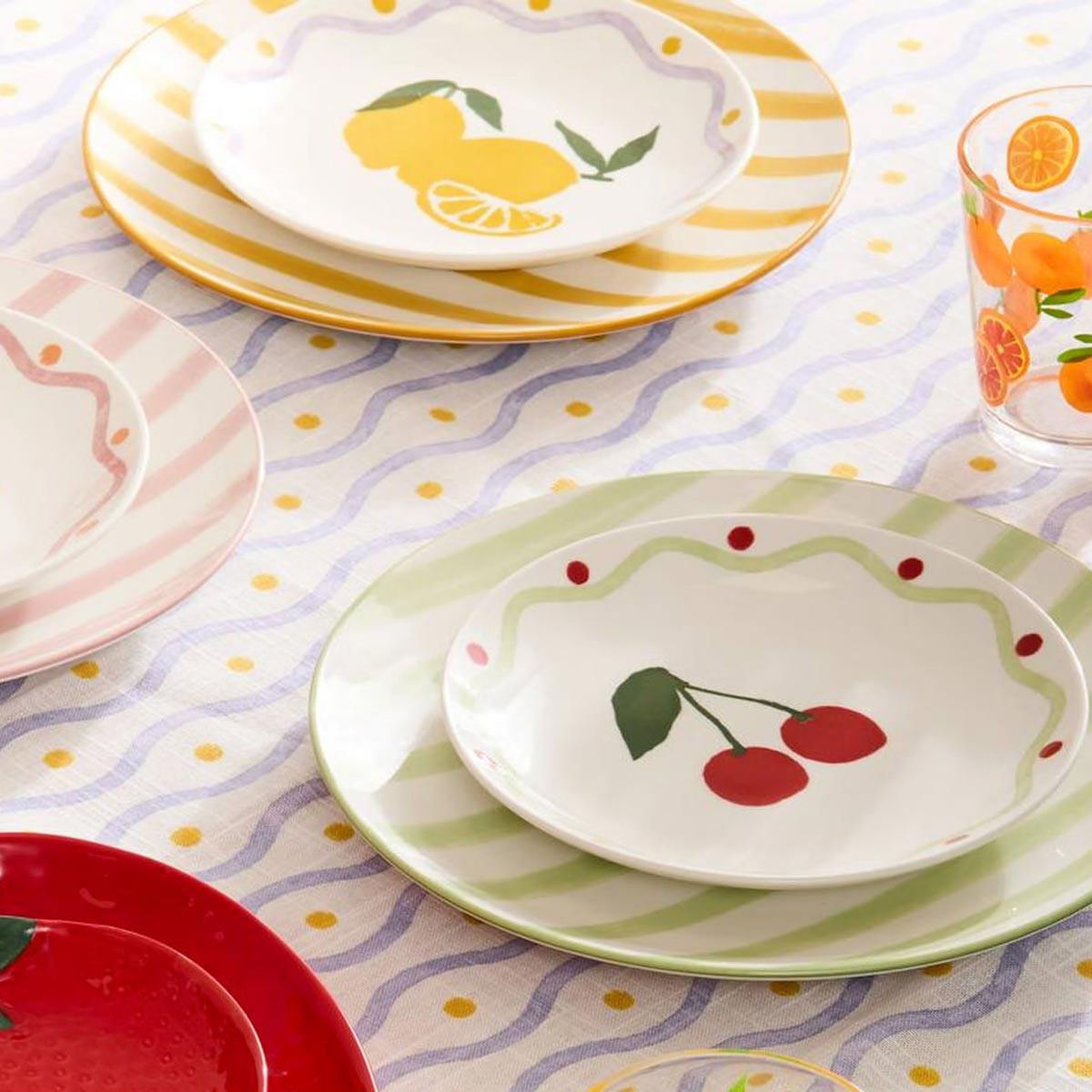 SECRET DE GOURMET Lot de 6 Assiettes à Dessert  Charlie  19cm Jaune
