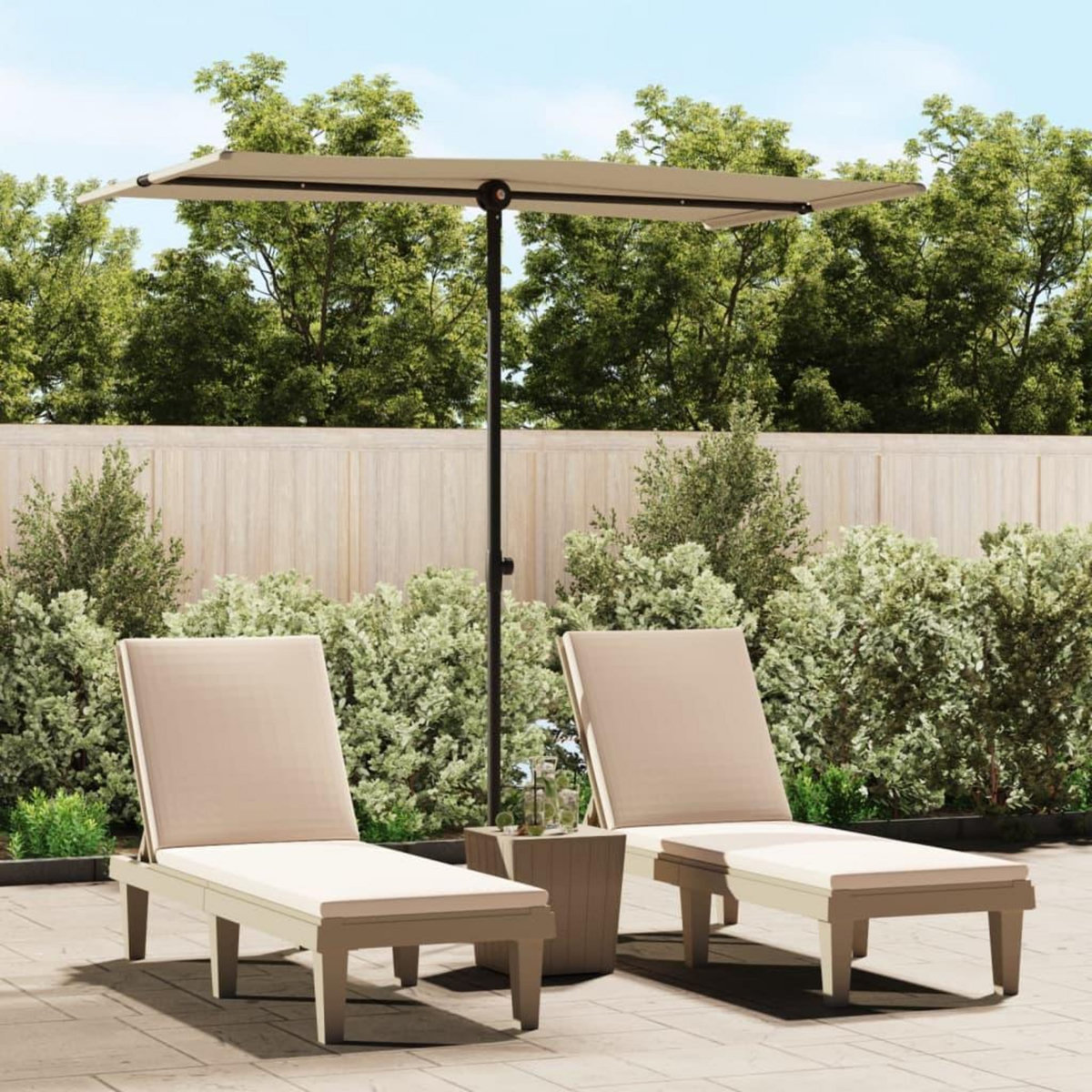 VIDAXL Parasol de jardin avec mat en aluminium 180x110 cm taupe