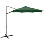 Voir la diapositive 1 : VIDAXL Parasol de jardin en porte-a-faux et mat et lumieres LED vert