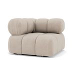 LISA DESIGN Ruby - module d'assise d'angle gauche en velours texturé. Coloris disponibles : Noir, Bleu, Beige, Gris, Orange